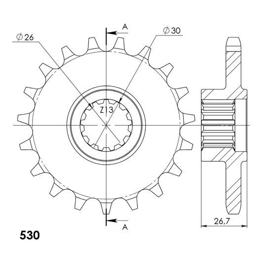 ŘETĚZOVÉ KOLEČKO SUPERSPROX CST-2060:19 19 ZUBŮ
