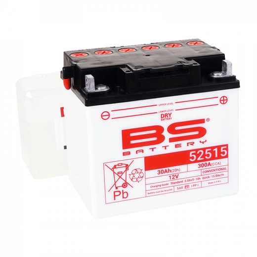 KONVENČNÍ MOTOCYKLOVÁ BATERIE BS-BATTERY BS52515 VČETNĚ BALENÍ KYSELINY