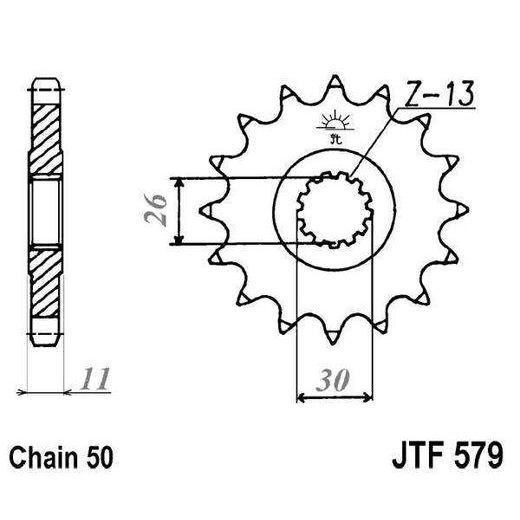 ŘETĚZOVÉ KOLEČKO JT JTF 579-15 15 ZUBŮ, 530