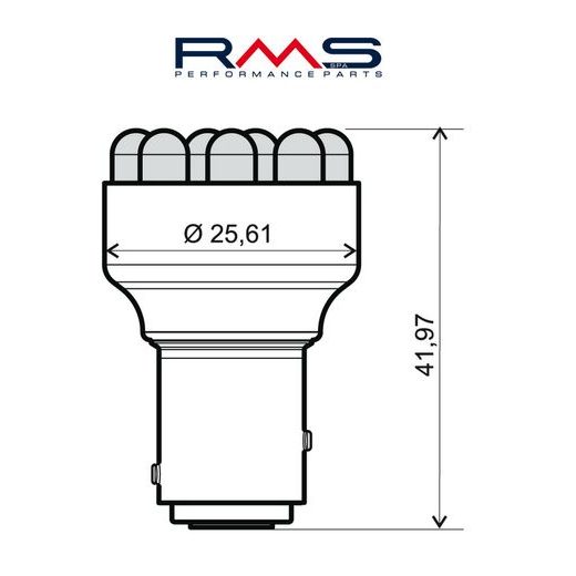 ŽÁROVKA RMS 246510545 12V 12 LED, BAY15D BÍLÁ