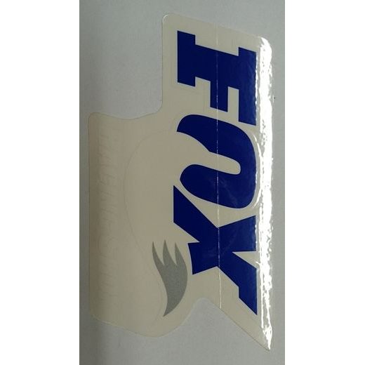 DECAL: FOX LOGO[4.000 X 6.750] CLEAR DIE CUT, BLUE/WHITE
