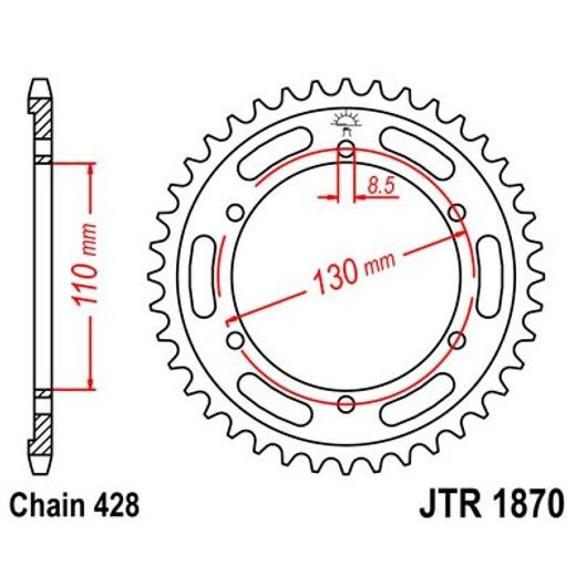 ŘETĚZOVÁ SADA D.I.D CHAIN - STŘÍBRNÝ ŘETĚZ 428 VX, X-KROUŽEK, KOLEČKO JT, ROZETA JT PRO YAMAHA YBR 250 2007-2011