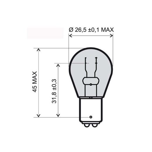 PŘEDNÍ SVĚTLO RMS 246510375 BAY15D 12V 21/5W