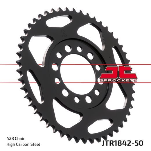 ŘETĚZOVÁ SADA EK - STŘÍBRNÝ ŘETĚZ 428 DEH, NETĚSNĚNÝ, KOLEČKO JT, ROZETA JT PRO YAMAHA TW 125 TRAILWAY 1999-2002