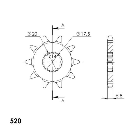 ŘETĚZOVÉ KOLEČKO SUPERSPROX CST-559:10 10 ZUBŮ