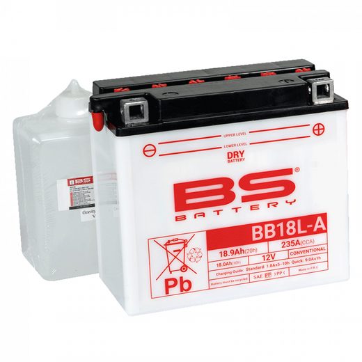 KONVENČNÍ MOTOCYKLOVÁ BATERIE BS-BATTERY BB18L-A VČETNĚ BALENÍ KYSELINY