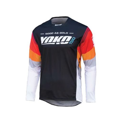 MOTOKROSOVÝ DRES YOKO TWO ČERNO/BÍLO/ČERVENÉ S