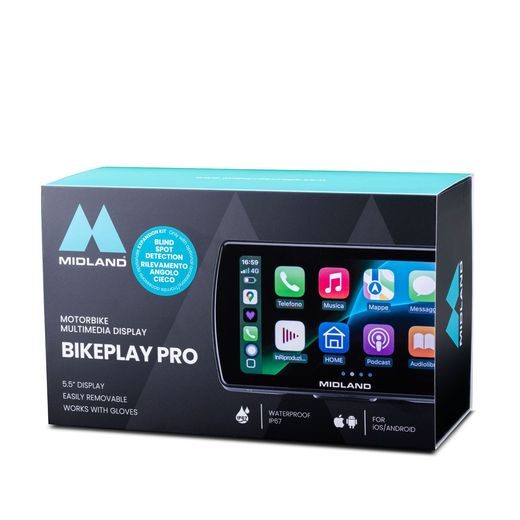 BIKEPLAY PRO – DISPLEJ NA MOTORKU S NAPÁJECÍM KABELEM MIDLAND C1682