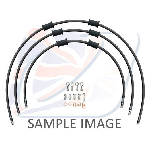 STANDARD HADICE PŘEDNÍ BRZDY SADA VENHILL POWERHOSEPLUS SUZ-6001FS-BK (3 HADICE V SADĚ) ČERNÉ HADICE, NEREZOVÉ KONCOVKY