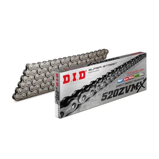 ŘETĚZOVÁ SADA D.I.D CHAIN - STŘÍBRNÝ ŘETĚZ 520 ZVM-X, X-KROUŽEK, KOLEČKO JT, ROZETA JT PRO HUSQVARNA TE 510 (<1991) 1990-1991
