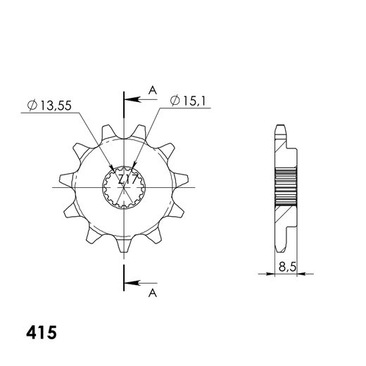 ŘETĚZOVÉ KOLEČKO SUPERSPROX CST-1909:11 11 ZUBŮ