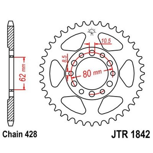 ŘETĚZOVÁ SADA EK - ZLATÝ ŘETĚZ 428 SRX, X-KROUŽEK, KOLEČKO JT, ROZETA JT PRO YAMAHA DT 175 1974-1977