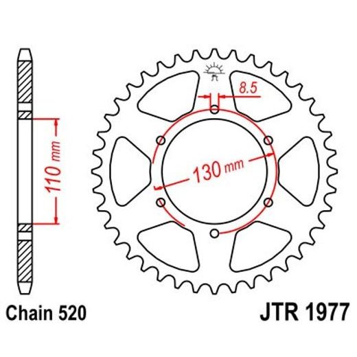 ŘETĚZOVÁ SADA D.I.D CHAIN - ZLATÝ ŘETĚZ 520 ERVT, X-KROUŽEK, KOLEČKO JT, ROZETA JT PRO HONDA XR 200 / R 1980-1981