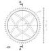 ŘETĚZOVÁ SADA EK - STŘÍBRNÝ ŘETĚZ 428 DEH, NETĚSNĚNÝ, KOLEČKO SUPERSPROX, ROZETA SUPERSPROX PRO YAMAHA TT-R 125 2002-2010