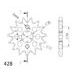 ŘETĚZOVÁ SADA D.I.D CHAIN - STŘÍBRNÝ ŘETĚZ 428 D, NETĚSNĚNÝ, KOLEČKO SUPERSPROX, ROZETA JT PRO HONDA CLR 125 CITYFLY 1998-2003