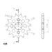 ŘETĚZOVÁ SADA EK - STŘÍBRNÝ ŘETĚZ 428 SRO, O-KROUŽEK, KOLEČKO SUPERSPROX, ROZETA JT PRO GILERA COGUAR 125 2001