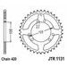 ŘETĚZOVÁ SADA EK - STŘÍBRNÝ ŘETĚZ 420 DEH, NETĚSNĚNÝ, KOLEČKO JT, ROZETA JT PRO RIEJU SMX 50 2002-2004