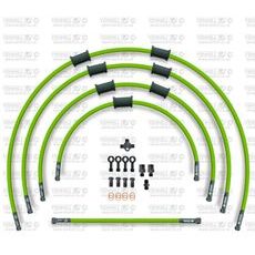 STANDARD FRONT BRAKE HOSE KIT VENHILL POWERHOSEPLUS SUZ-4005FB-GR (5 CEVI V KOMPLETU) GREEN HOSES, BLACK FITTINGS