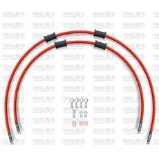 RACE FRONT BRAKE HOSE KIT VENHILL POWERHOSEPLUS HON-10023FS-RD (2 CEVI V KOMPLETU) RED HOSES, STAINLESS STEEL FITTINGS