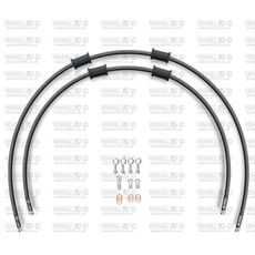 CROSSOVER FRONT BRAKE HOSE KIT VENHILL POWERHOSEPLUS SUZ-10021FS-BK (2 CEVI V KOMPLETU) BLACK HOSES, STAINLESS STEEL FITTINGS