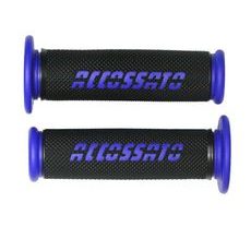 PAIR OF RACING GRIPS ACCOSSATO GR006 IN THERMOPLASTIC RUBBER BLACK WITH COLOURFUL ACCOSSATO SIGN