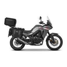 SET OF SHAD TERRA TR40 ADVENTURE SADDLEBAGS AND SHAD TERRA ALUMINIUM TOP CASE TR55 PURE BLACK, INCLUDING MOUNTING KIT SHAD HONDA TRANSALP 750