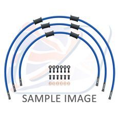 STANDARD FRONT BRAKE HOSE KIT VENHILL POWERHOSEPLUS DUC-9006FB-SB (3 CEVI V KOMPLETU) SOLID BLUE HOSES, BLACK FITTINGS