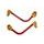 Lever guard ACCOSSATO with red hose and joint right + left, aluminium