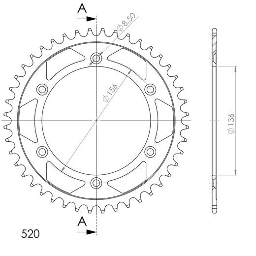 VERIŽNI SET EK - ČRN CHAIN 520 SRX, X-RING (X, NX, QX, XS), CHK FRONT SPROCKET SUPERSPROX, CHK REAR SPROCKET SUPERSPROX ZA HUSQVARNA SMR 630 REPLICA 2004