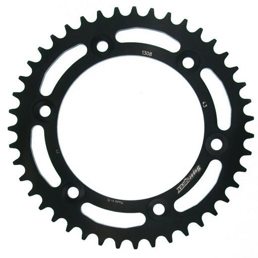 REAR ALU SPROCKET SUPERSPROX RAL-1308:43-BLK ČRNA 43T, 520