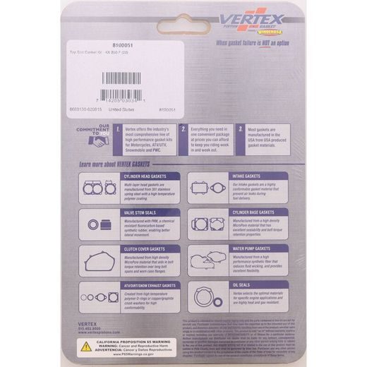 TOP END GASKET KIT WINDEROSA TEGS 8100051