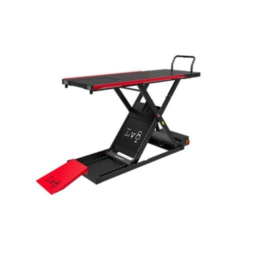 MOTORCYCLE LIFT LV8 GOLDRAKE 800 EG800HCSE.R WITH ELECTRO-HYDRAULIC UNIT, SPLIT VERSION (RED)