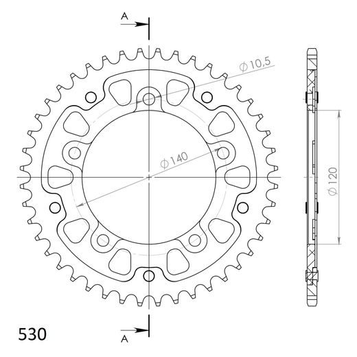 VERIŽNI SET EK - ZLAT CHAIN 530 MVXZ, X-RING (X, NX, QX, XS), CHK FRONT SPROCKET JT CHK RUBBER CUSHIONED, CHK REAR SPROCKET SUPERSPROX STEALTH ZA TRIUMPH TIGER 1050 2007-2013