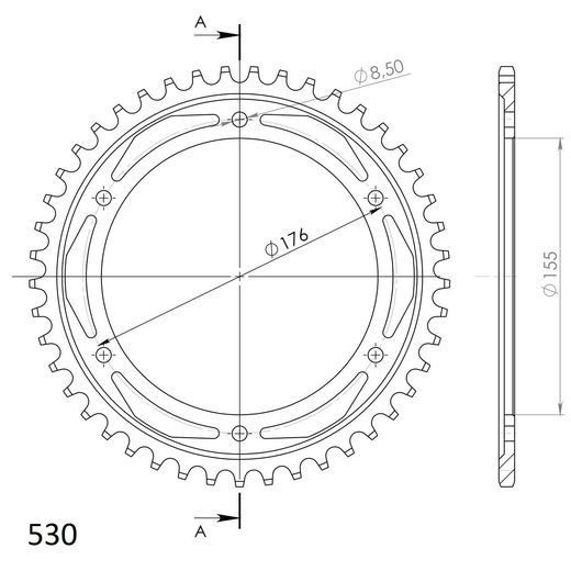 VERIŽNI SET EK - SREBRNA CHAIN 530 SRX, X-RING (X, NX, QX, XS), CHK FRONT SPROCKET JT CHK RUBBER CUSHIONED, CHK REAR SPROCKET SUPERSPROX ZA TRIUMPH TIGER 1050 SPORT 2014-2021