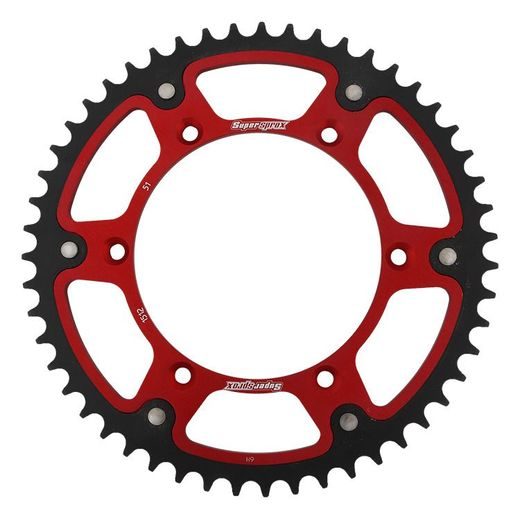 REAR SPROCKET SUPERSPROX STEALTH RST-1512:51-RED RDEČ 51T, 520