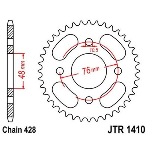 VERIŽNI SET EK - SREBRNA CHAIN 428 SRO, O-RING, CHK FRONT SPROCKET JT, CHK REAR SPROCKET JT ZA ATV KAWASAKI KLF 110 MOJAVE 1987-1988