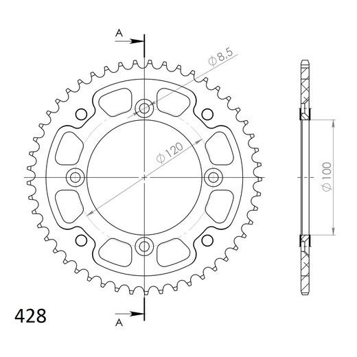 VERIŽNI SET D.I.D CHAIN - SREBRNA CHAIN 428 D, NON-SEALED, CHK FRONT SPROCKET SUPERSPROX, CHK REAR SPROCKET SUPERSPROX STEALTH ZA SUZUKI RM 80 1997-2001
