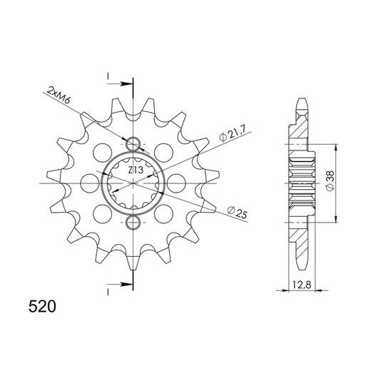 VERIŽNI SET EK - SREBRNA CHAIN 520 SRX, X-RING (X, NX, QX, XS), CHK FRONT SPROCKET SUPERSPROX, CHK REAR SPROCKET SUPERSPROX ZA KAWASAKI KLR 650 1990-2018