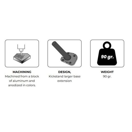 KICKSTAND EXTENSION PUIG 22835N ČRNA WITH STANDARD SUSPENSION