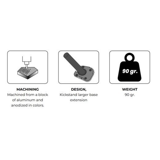 KICKSTAND EXTENSION PUIG 22831N ČRNA WITH STANDARD SUSPENSION