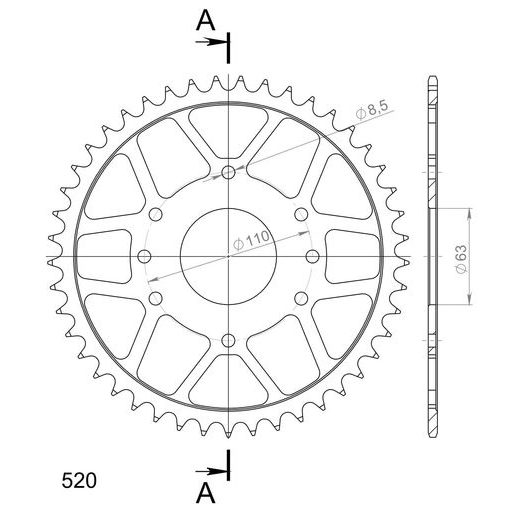 VERIŽNI SET EK - SREBRNA CHAIN 520 DEX, X-RING (X, NX, QX, XS), CHK FRONT SPROCKET SUPERSPROX, CHK REAR SPROCKET SUPERSPROX ZA KTM DUKE 125 2020-2023