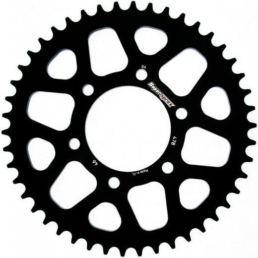 ALUMINIJASTI ZADNJI VERIŽNIK (ZOBNIK) SUPERSPROX RAL-478:46-BLK ČRNA 46T, 520