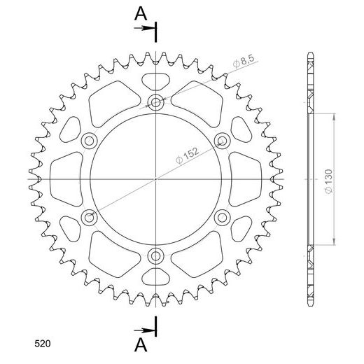 VERIŽNI SET EK - SREBRNA CHAIN 520 SRO, O-RING, CHK FRONT SPROCKET SUPERSPROX, CHK REAR SPROCKET SUPERSPROX ZA APRILIA RXV 4.5 2010-2012