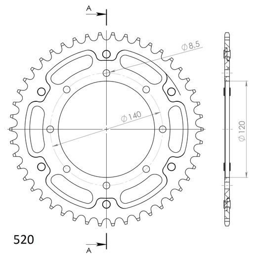 VERIŽNI SET EK - ZLAT CHAIN 520 MVXZ, X-RING (X, NX, QX, XS), CHK FRONT SPROCKET JT CHK RUBBER CUSHIONED, CHK REAR SPROCKET SUPERSPROX STEALTH ZA KAWASAKI KLR 650 1990-2018