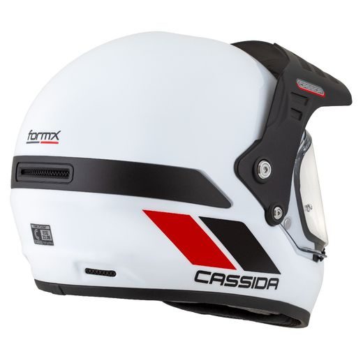 MOTOCROSS HELMET CASSIDA FORMX FLATOUT WHITE/ BLACK/ RED/ BLACK MATT PEAK XS