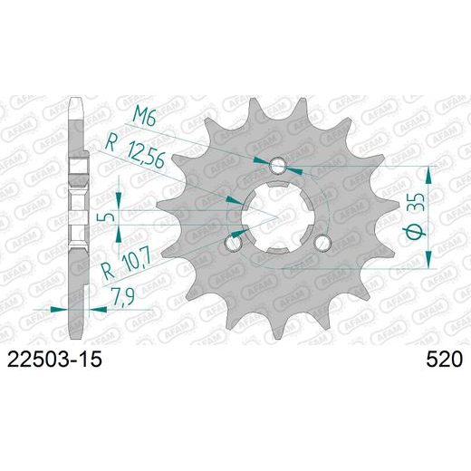 SPREDNJI VERIŽNIK AFAM 22503-15 15T, 520