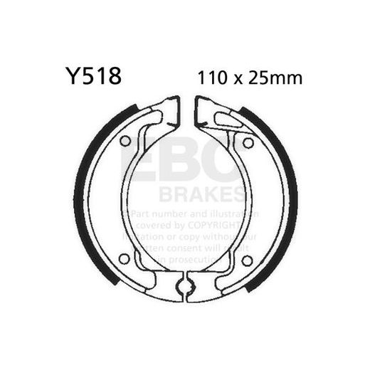 BRAKE SHOE SET EBC Y518 INCLUDINGS SPRINGS
