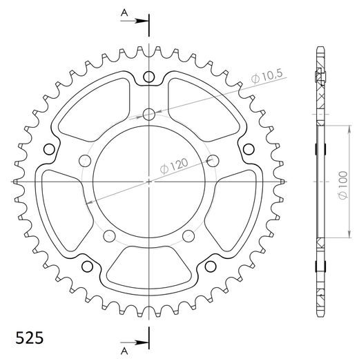 VERIŽNI SET EK - ZLAT CHAIN 525 SRX, X-RING (X, NX, QX, XS), CHK FRONT SPROCKET SUPERSPROX, CHK REAR SPROCKET SUPERSPROX STEALTH ZA APRILIA SHIVER 900 2017-2021