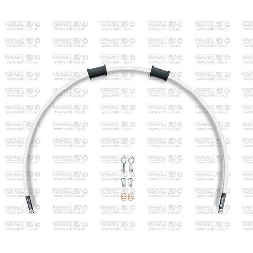 SET PREDNJIH ZAVORNIH CEVI VENHILL POWERHOSEPLUS YAM-9009FS-WT (1 CEV V KOMPLETU) WHITE HOSES, STAINLESS STEEL FITTINGS
