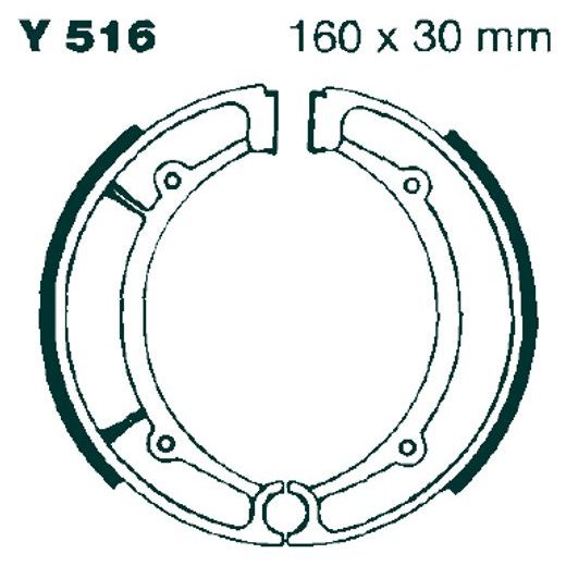 BRAKE SHOE SET EBC Y516G GROOVED